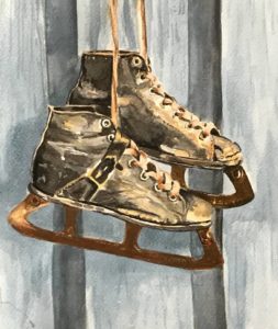 Painting of vintage skates