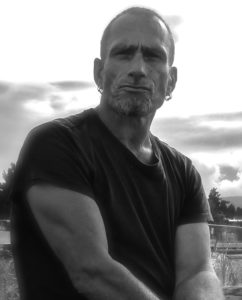 black and white photo of a man.